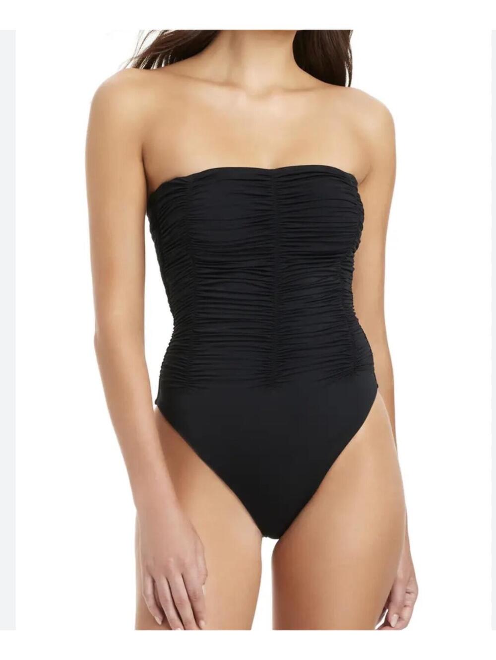 NWT Sanctuary Banded Mio Black One Piece Swimsuit Size Small